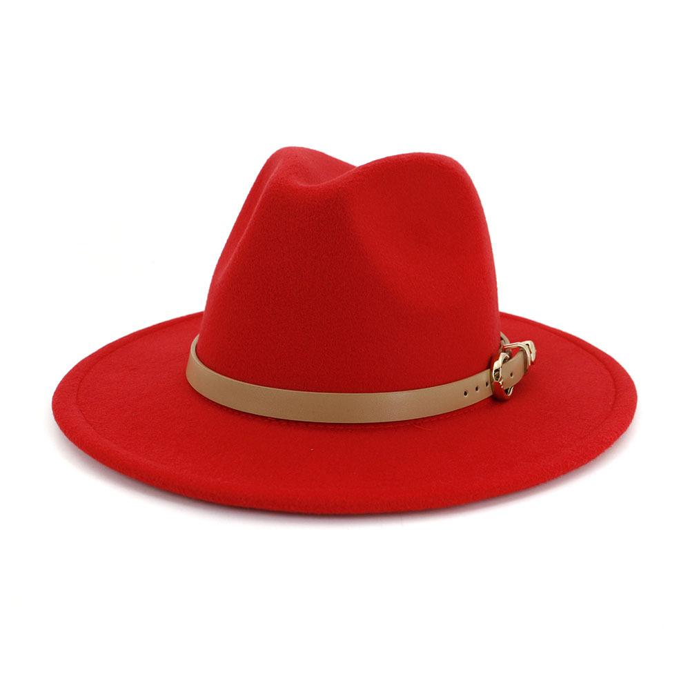 Fashion Unisex Women Men Wool Felt Jazz Fedora Hat with Leather Band