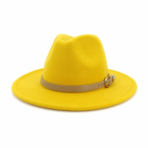 Fashion Unisex Women Men Wool Felt Jazz Fedora Hat with Leather Band