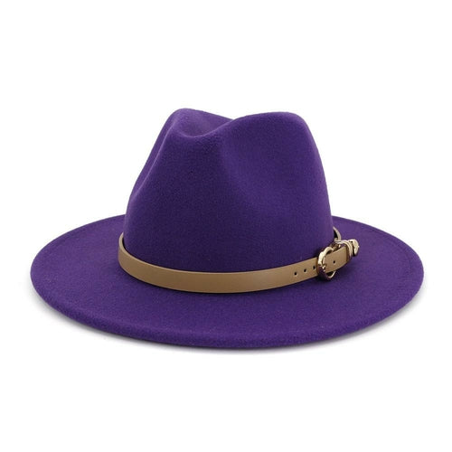 Fashion Unisex Women Men Wool Felt Jazz Fedora Hat with Leather Band